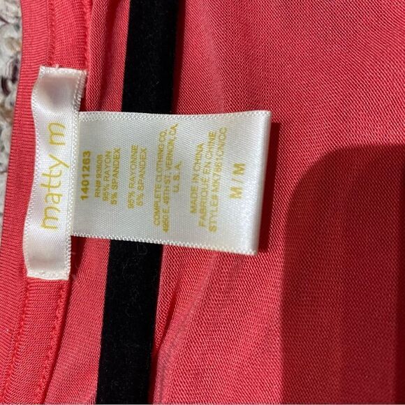 Matty M Coral Rayon Stretch Summer Short Sleeve Shirt Womens Size Medium - Picture 3 of 5